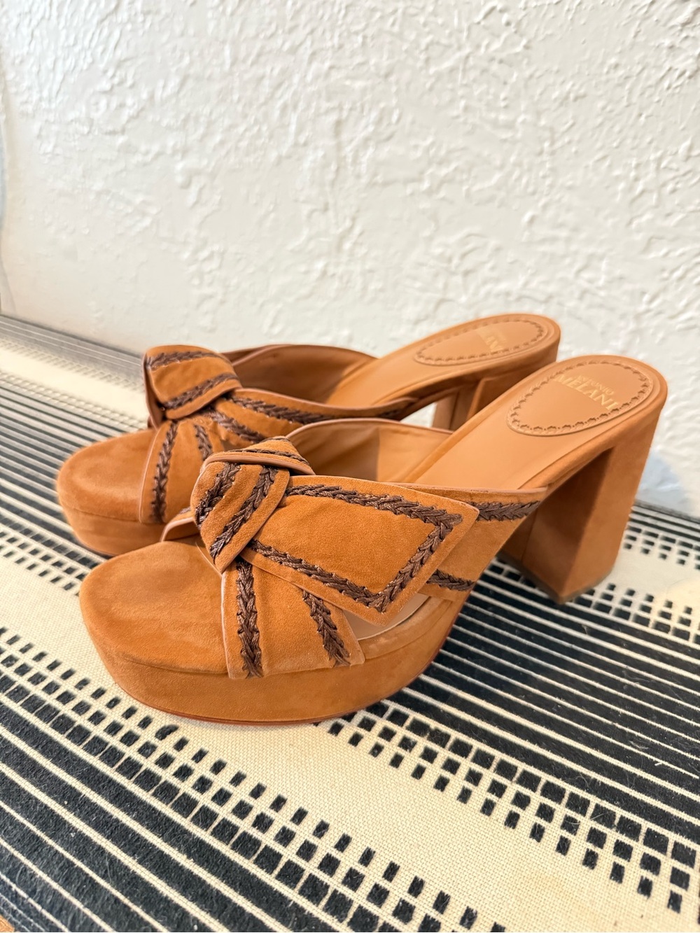 Antonio Melani Tan Suede Platform Heel Sandals